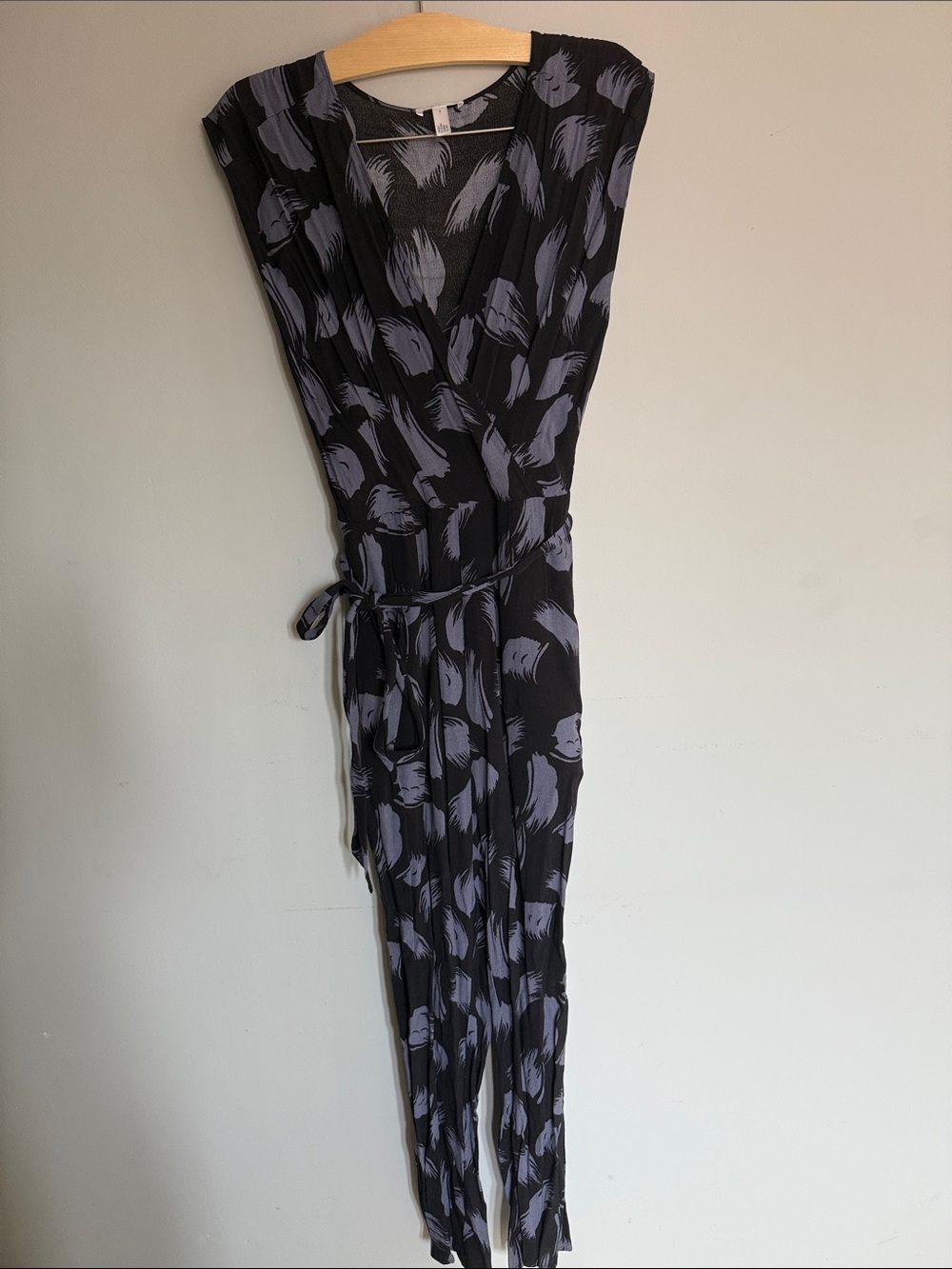Leith Black Jumpsuit with purple Brushstroke Print